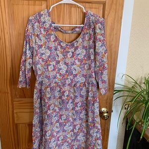 Forever 21 Multicolor Floral Long Sleeve Dress